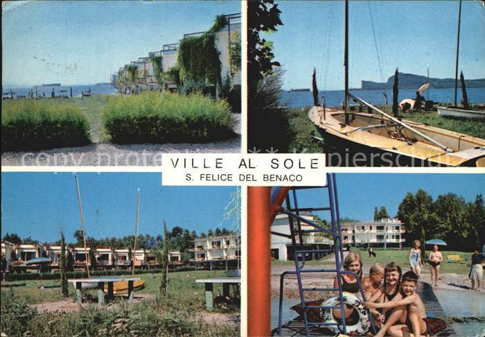 San Felice del Benaco Ville al Sole Fischerboote Camping Spielplatz