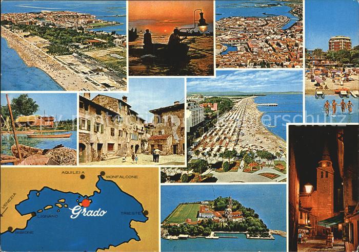 Grado Gorizia Isola del Sole Fliegeraufnahmen Dorfmotive Strand