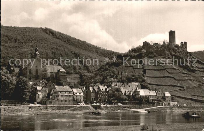 Beilstein Mosel Moselpartie mit Burgruine