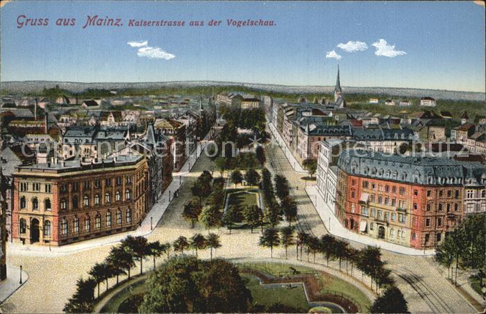 Mainz Rhein Kaiserstrasse Vogelschau