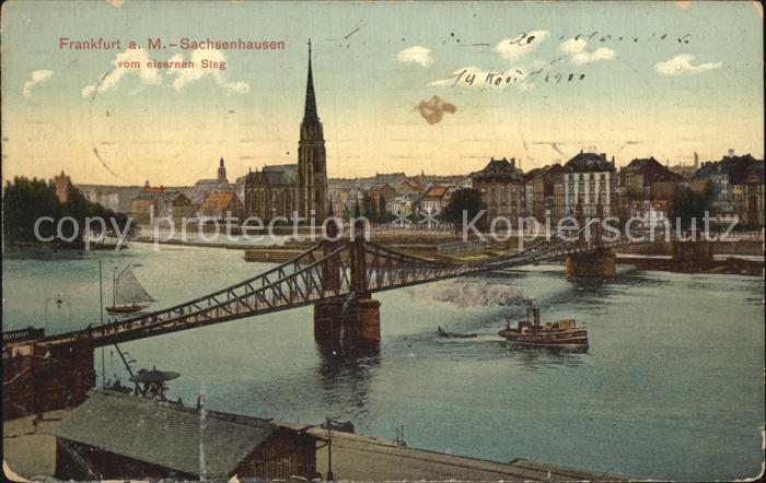 Frankfurt Main Sachsenhausen Eiserner Steg Mainbruecke