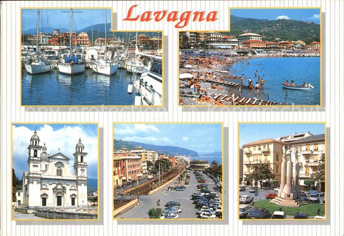 Lavagna Hafen Strand Kirche