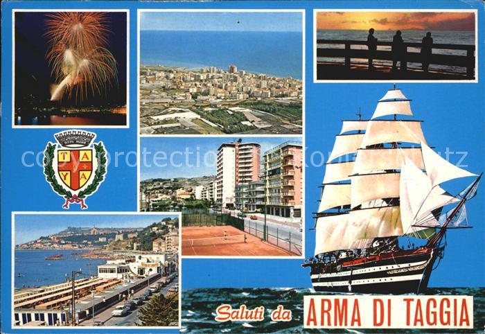 Arma di Taggia Strand Fliegeraufnahme Tennis