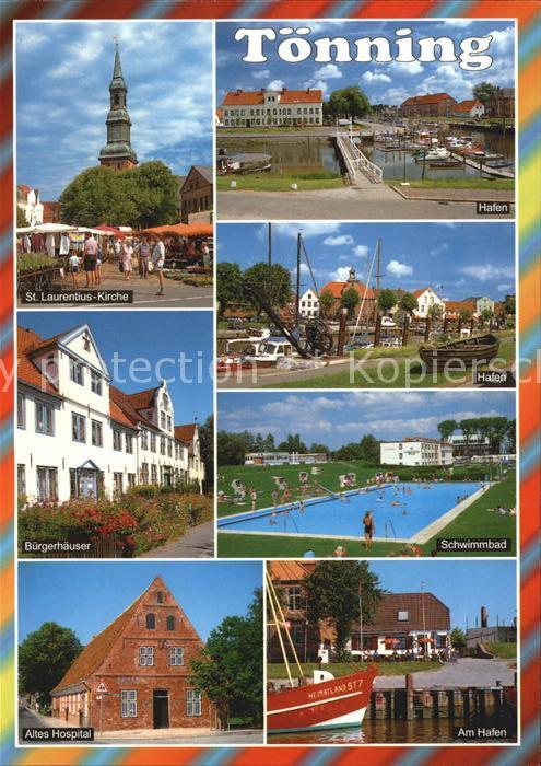 Toenning Nordseebad Hafen Buergerhaeuser Altes Hospital