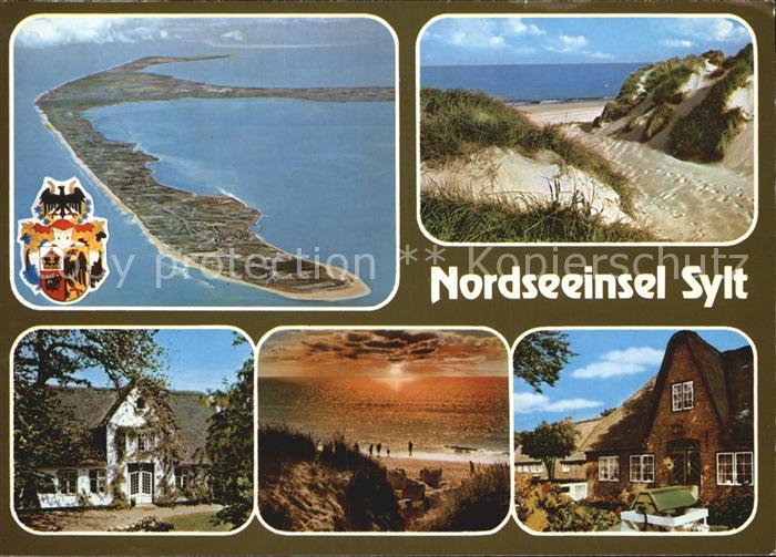 SYLT Insel Schleswig-Holstein Fliegeraufnahme Strand Duenen Reetdachhaus