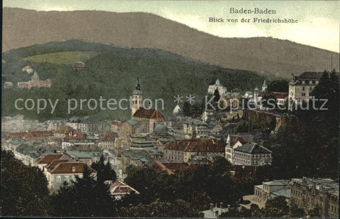 BADEN-BADEN BW Blick von der Friedrichshoehe