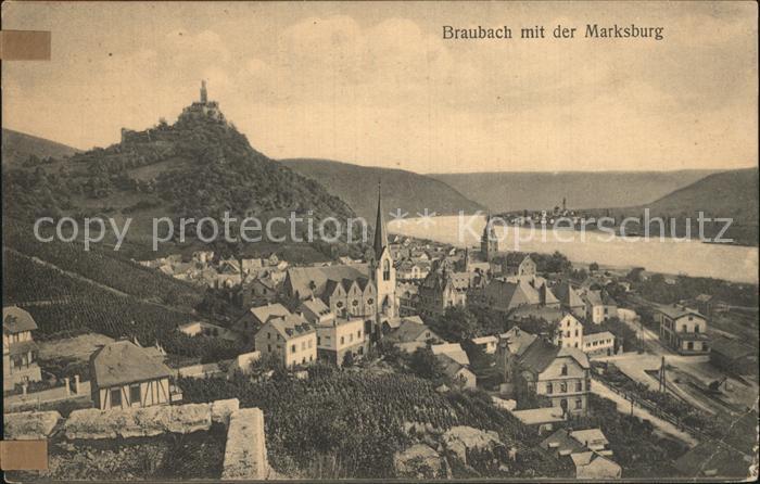 Braubach Rhein Panorama mit Marksburg