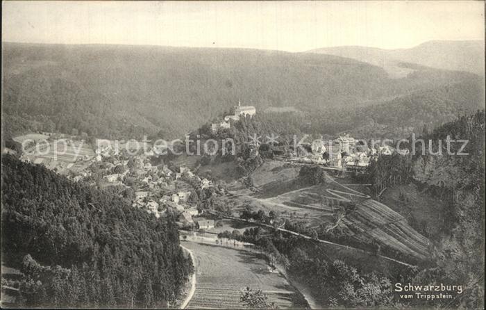 Schwarzburg Thueringer Wald Blick vom Trippstein