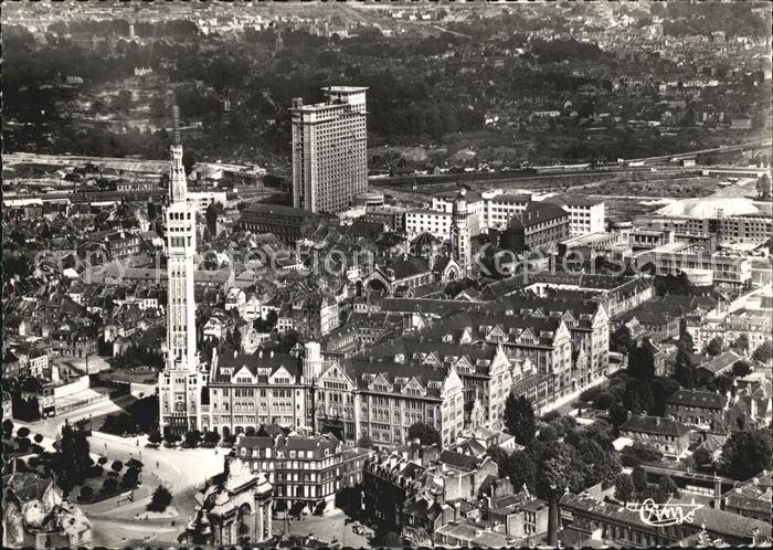 Lille Nord Hotel de Ville Le Beffroi La Cite administrative Vue aerienne