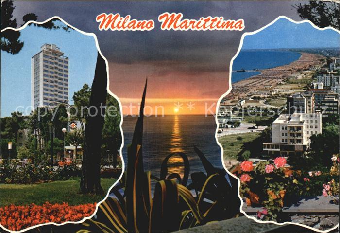 Milano Marittima Hotel Sonnenuntergang Strandpartie