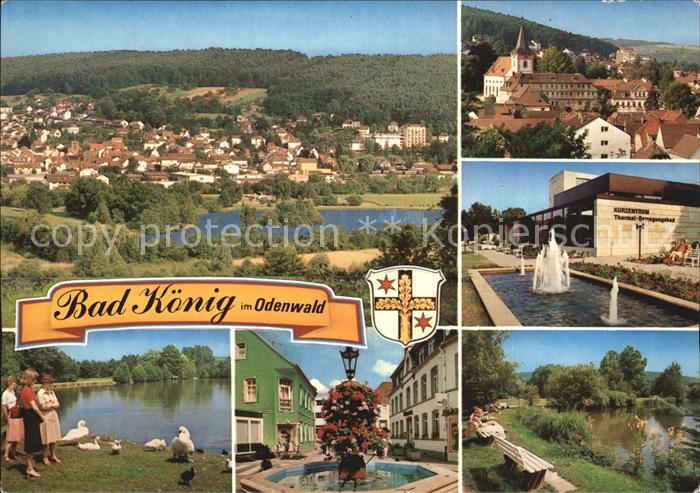 Bad Koenig Odenwald Panorama Kirche Kurzentrum Park Schwanenteich