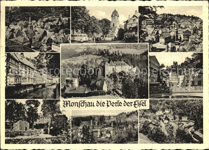 Monschau Montjoie NRW Total Kirche Panorama Rurpartie Burg Haller