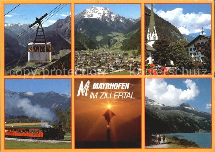 Mayrhofen Zillertal Seilbahn Total Ortsmotiv Eisenbahn Wegekreuz