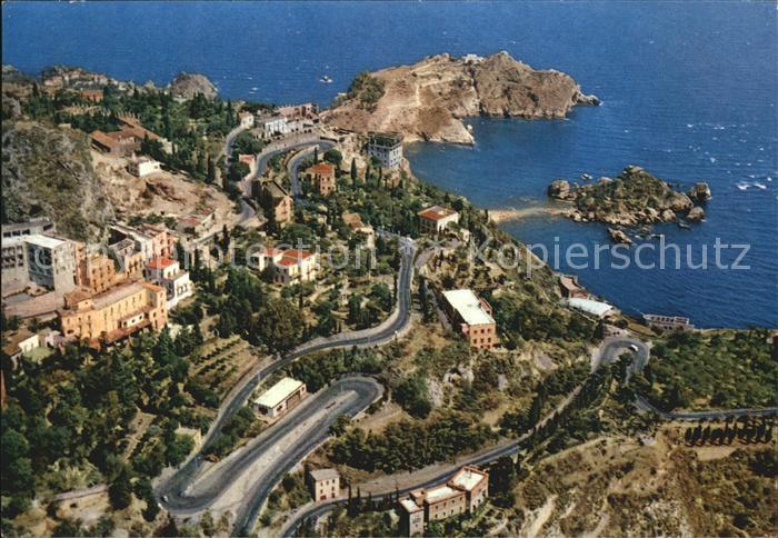 Taormina Sizilien Veduta aerea Isola Bella