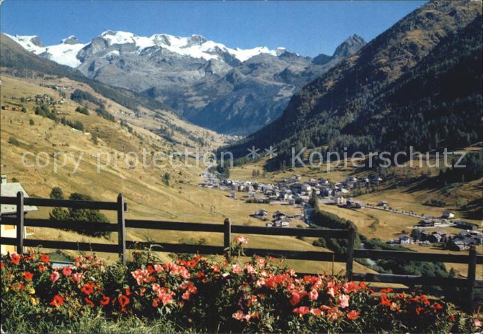 Aosta Ayas Perriax Panorama e catena del Monte Rosa