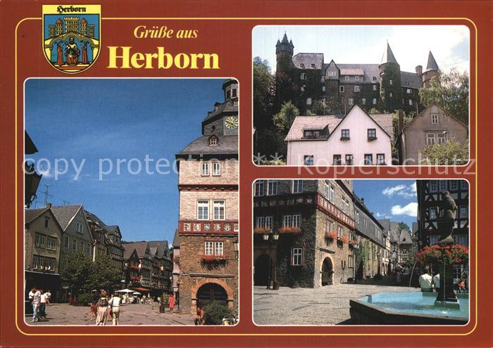Herborn Hessen Schloss Marktplatz Rathaus Brunnen