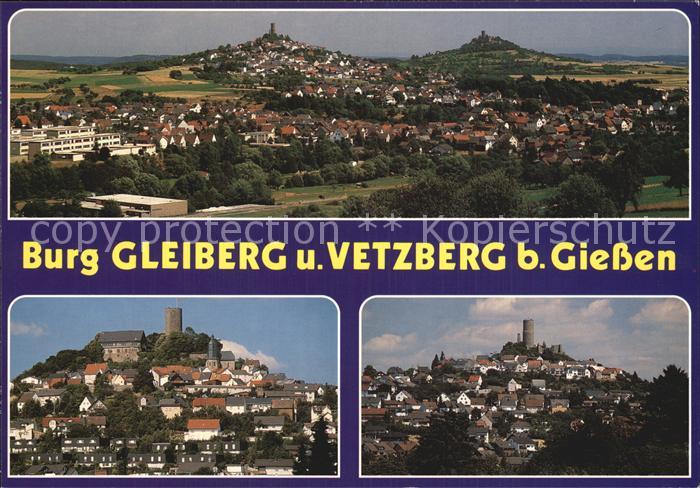 Giessen Lahn Panorama Burg Gleiberg und Vetzberg