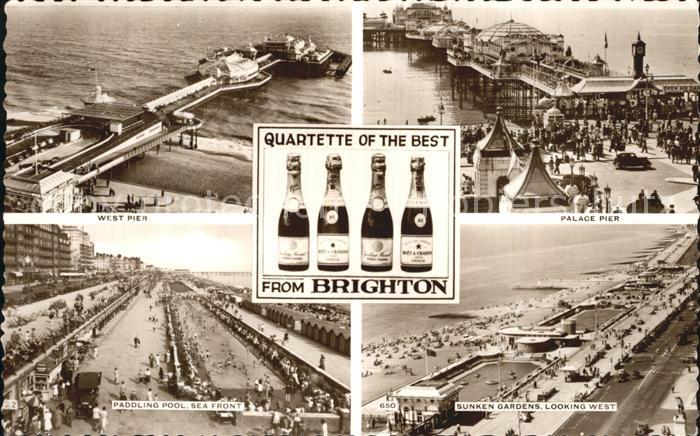 Brighton East Sussex West Pier Palace Pier Sunken Gardens Paddling Pool