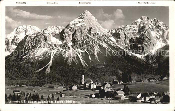 Lermoos Tirol Panorama Blick gegen Mieminger Berge Huber Karte Nr 5294