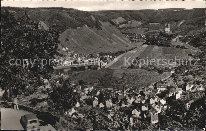 Cochem Mosel Panorama Blick von der Umkehr Moseltal Reichsburg