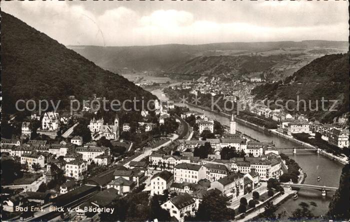Bad Ems Panorama Blick von der Baederley Lahn