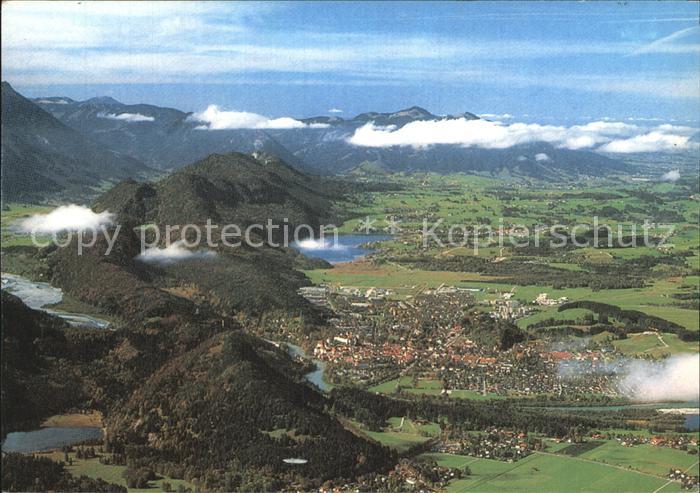 Fuessen Allgaeu Blick auf Fuessener Land Fliegeraufnahme