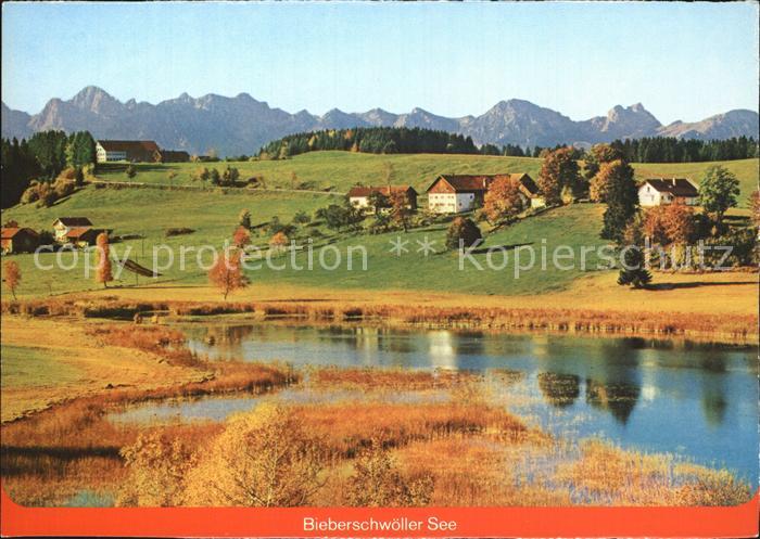 Steingaden Oberbayern Bieberschwoeller See Herbststimmung Alpenpanorama