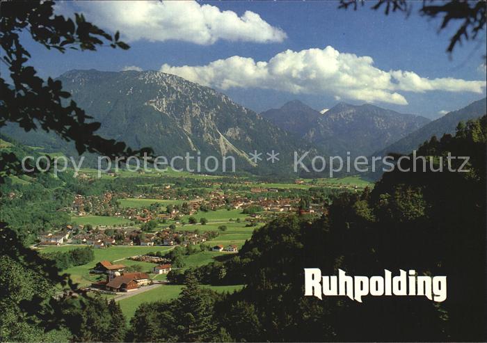 Ruhpolding Bayern Panorama Blick um Rauschberg Sonntagshorn Reiffelberge Chiemga