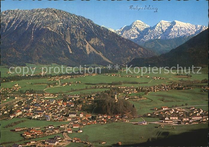Ruhpolding Bayern mit Rauschberg und Sonntagshorn Chiemgauer Alpen Fliegeraufnah