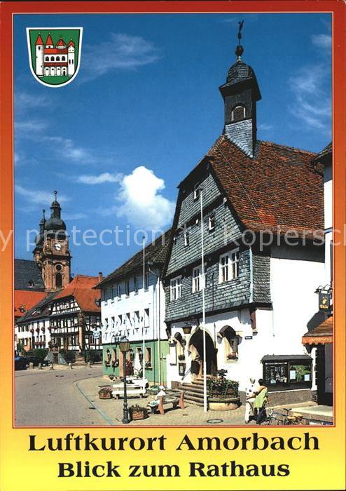 Amorbach Miltenberg Blick zum Rathaus Pfarrkirche St Gangolf