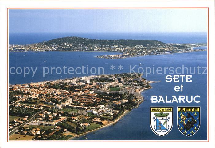 Sete Herault et Balaruc Bassin de Thau vue aerienne