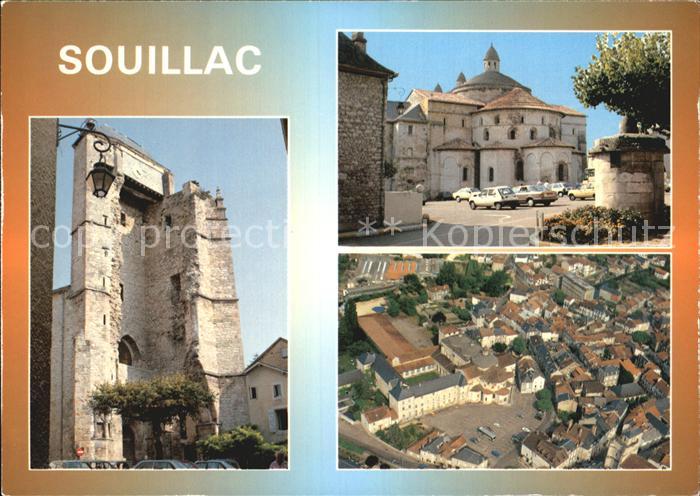 Souillac Beffroi Eglise Sainte Marie vue aerienne
