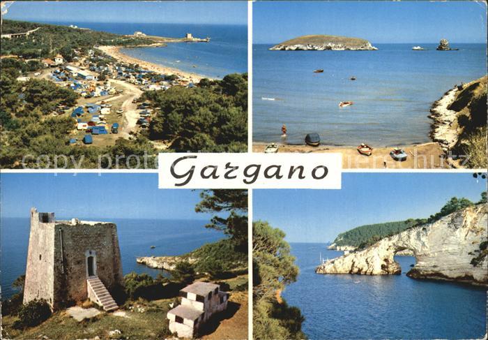 Gargano Panorama Strand Insel Kueste Felsen Ruine