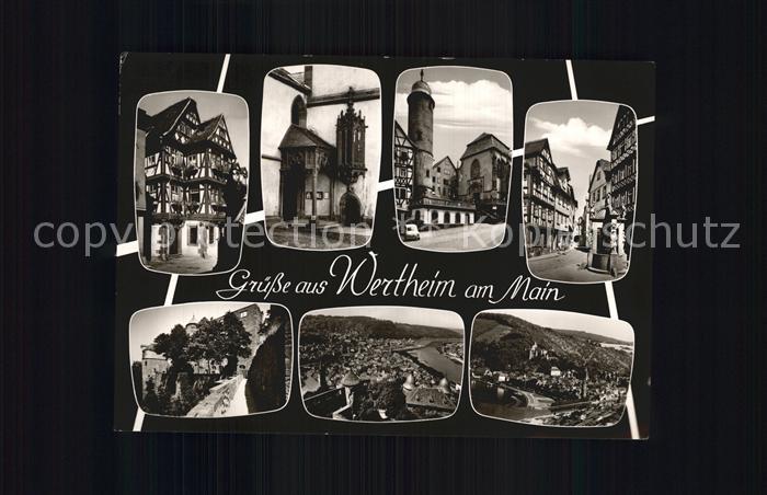 Wertheim Main Innenstadt Fachwerkhaeuser Turm Schloss Panorama Maintal Bromsilbe