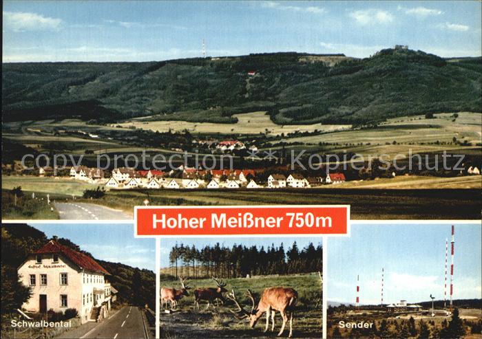 Hoher Meissner Panorama Cafe Restaurant Schwalbental Sender Hirsche