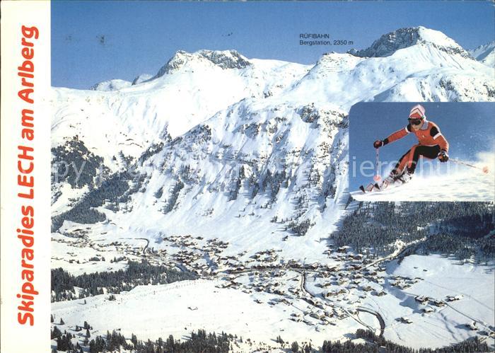Lech Vorarlberg Ruefibahn Bergstation Schiparadies am Arlberg Skirennfahrer