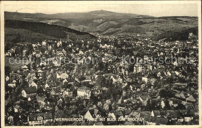 Wernigerode Harz Fliegeraufnahme mit Brocken
