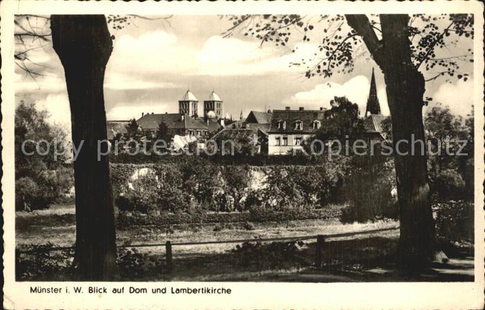 Muenster Westfalen Blick vom Dom auf Lambertikirche