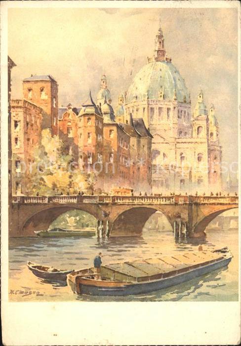 BREMEN  CITY Brueckenpartie Kuenstlerkarte