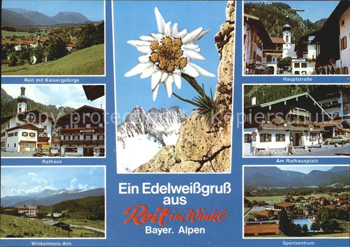 Reit Winkl mit Kaisergebirge Hauptstrasse Winkelmoos Alm