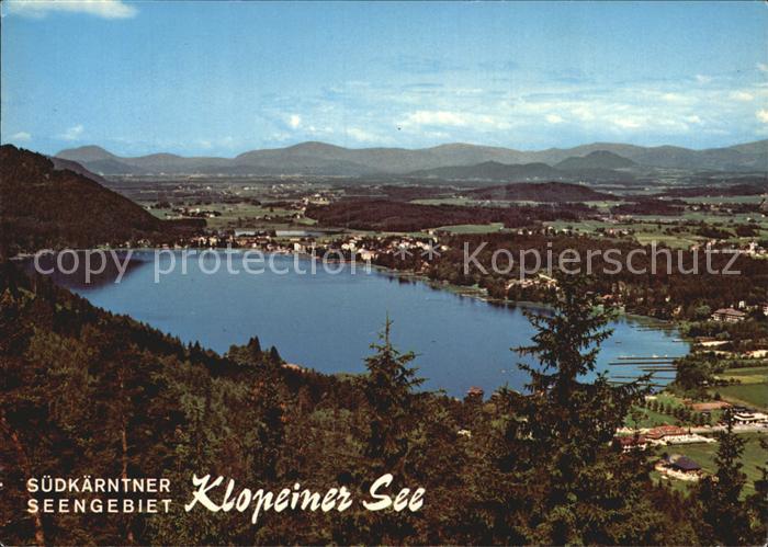 Klopeinersee Blick vom Georgiberg mit Unterberg und Seelach