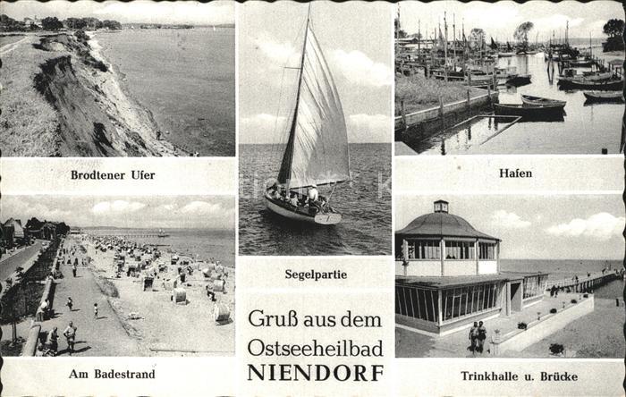 Niendorf Ostseebad Hafen Strand Brodtener Ufer Trinkhalle und Seebruecke