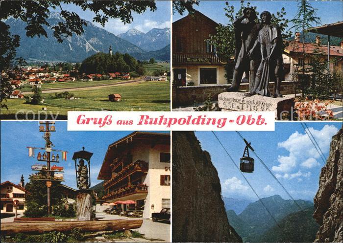Ruhpolding Bayern Seilbahn Sonntagshorn Holzknechtdenkmal Dorfplatz