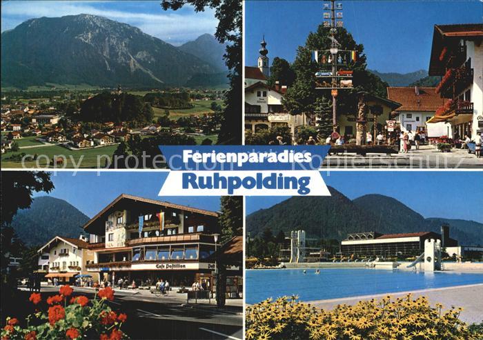 Ruhpolding Bayern mit Rauschberg Freibad Sonntagshorn Dorfplatz