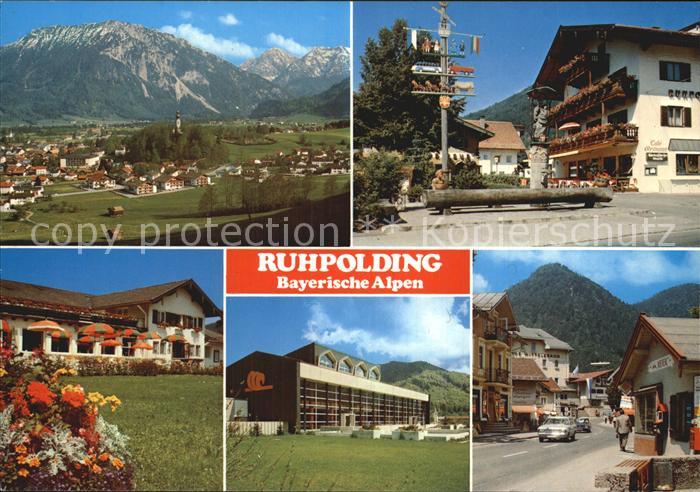 Ruhpolding Bayern mit Rauschberg Sonntagshorn Dorfplatz Kurhaus