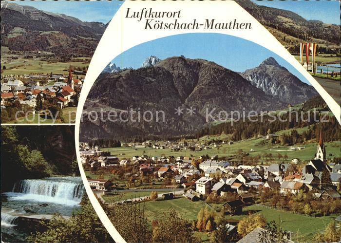 Koetschach-Mauthen Kaernten Fliegeraufnahme Fluss
