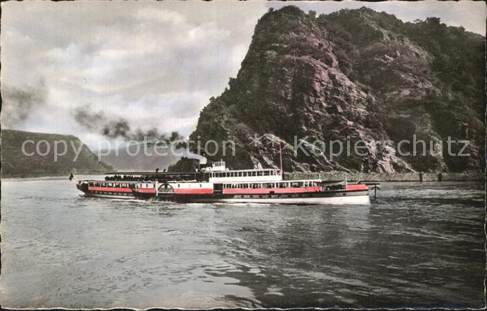 Dampfer Seitenrad Drachenfels Loreley