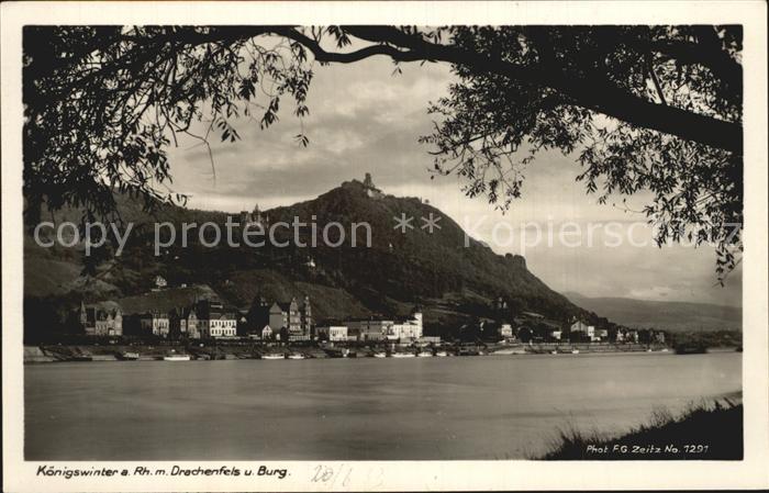 Foto Zeitz F.G. Nr. 1291 Koenigswinter Drachenfels Burg