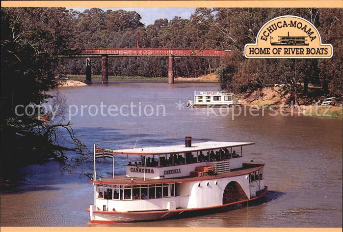 Dampfer Schaufelrad P.S. Canberra Bend Murray River Echuca Moama