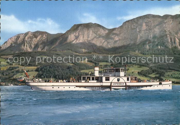 Dampfer Seitenrad Unterach Attersee Hoellengebirge